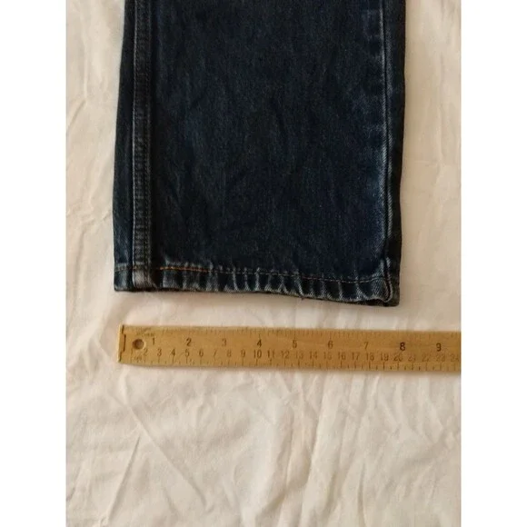Levi's 505 Men's Regular Fit Jeans 36x30 Dark Wash Denim 100% Cotton Distressed - Picture 9 of 12